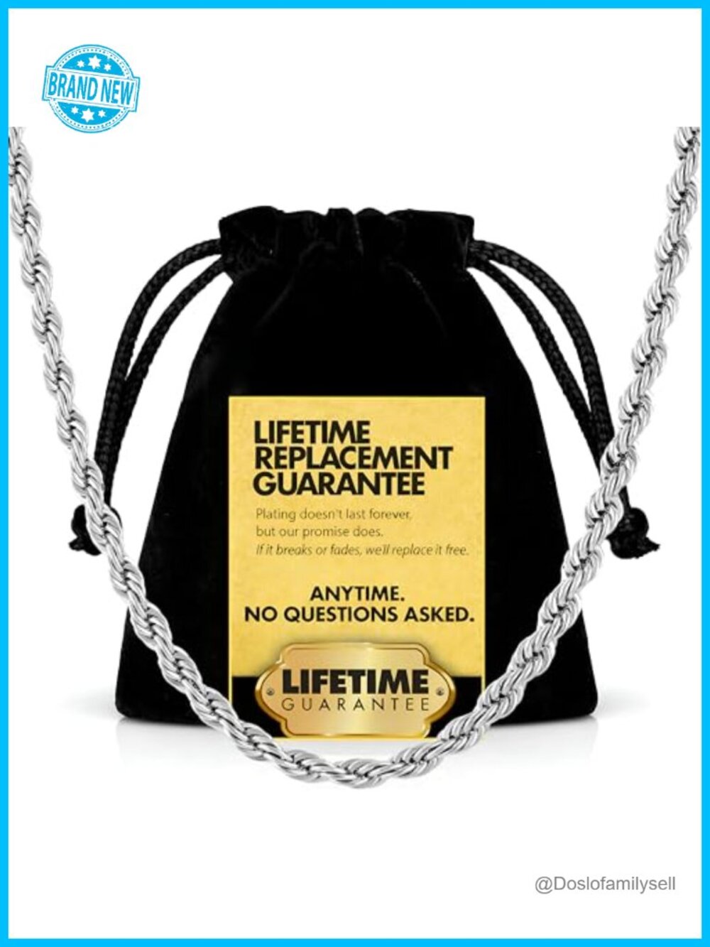 6mm Rope Chain Necklace Diamond Cut 24K Gold Plated Lobster Clasp Unisex
